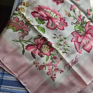 NWT Talbot's Silk Floral Print Large Wrap Scarf 32" x 32"